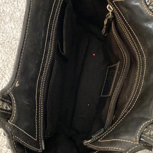 Coach Purse, black C’s leather and fabric - Picture 4 of 8